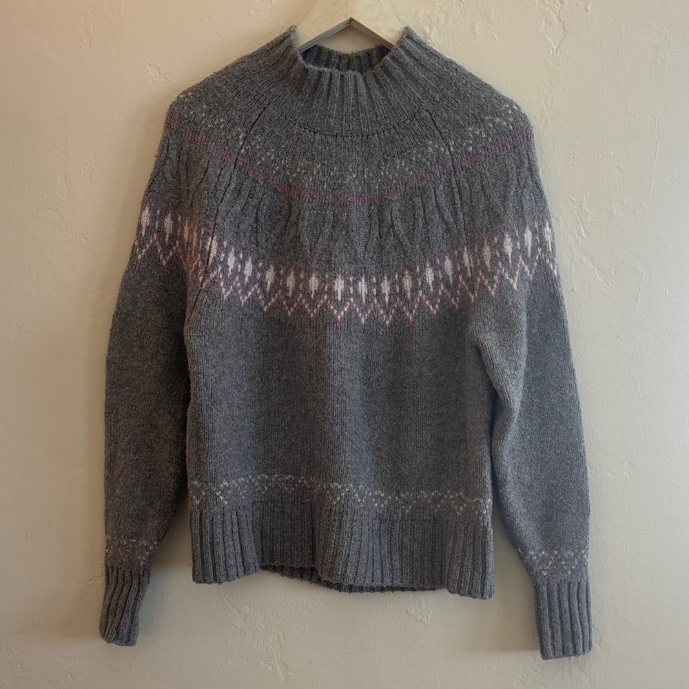 Nicole Miller Artelier | Gray Fair Isle Sweater